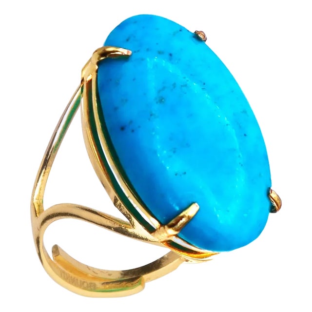Celine Ring, Turquoise, Size 5 For Sale