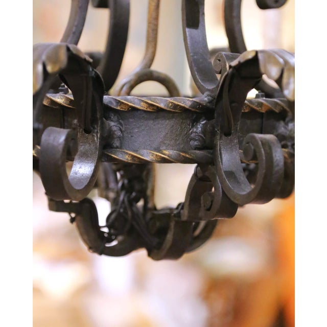 Early 20th Century Early 20th Century French Louis XV Wrought Iron Eight-Light Chandelier For Sale - Image 5 of 10