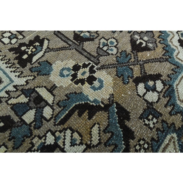 1970s Vintage Persian Handmade Wool Cotton Brown Area Rug For Sale - Image 4 of 11