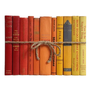 Decorative Books - Vintage Sunset Ombré Book Bundle - 1 Foot of Red and Orange Books