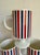 Mid-Century Modern Set of 6 MCM Red and Blue Striped Footed Mugs Made in Japan For Sale - Image 3 of 8