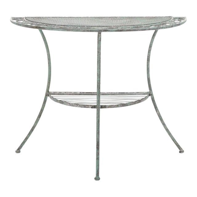 Genson Halfmoon Console Table - Antique Dark Green For Sale
