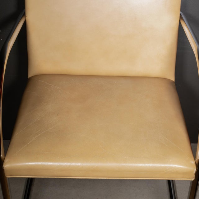Knoll Tubular Brno Leather Dining Armchairs c.1986 For Sale - Image 11 of 12