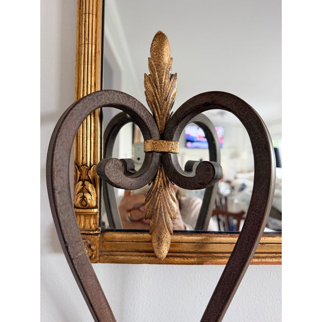 2010s Vintage Fine Art Handcrafted Lighting Wall Light Sconce, Gilded Accents For Sale - Image 5 of 9