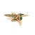 Modern Vintage 14k Yellow Gold Diamond Ruby Green Enamel Hummingbird Drop Pendant For Sale - Image 3 of 8