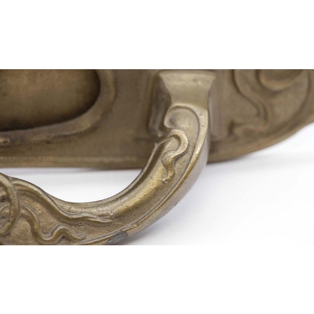 Metal Mid 20th Century Art Nouveau Brass Mail Slot Door Pull For Sale - Image 7 of 10