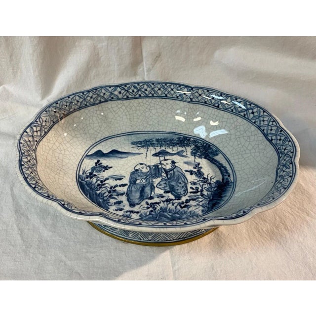 Vintage Blue and White China Bowl For Sale In New York - Image 6 of 11