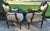 Gold Pair Vtg. French Louis XV Style Carved Walnut Armchairs Gold Damask Chairs For Sale - Image 8 of 18
