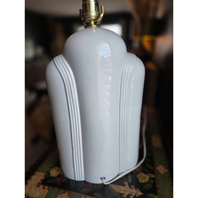 Art Deco Cream Table Lamps - A Pair For Sale - Image 10 of 18