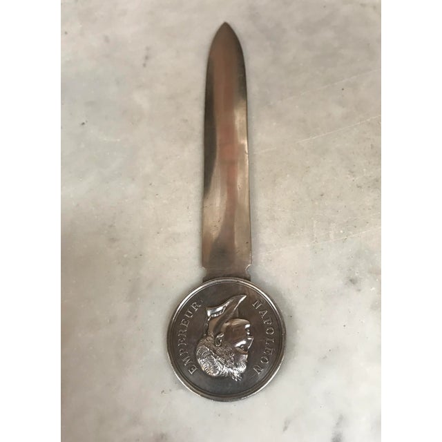 1970s French Christofle Silvered Napoleon Empereur Letter Opener For Sale - Image 9 of 10