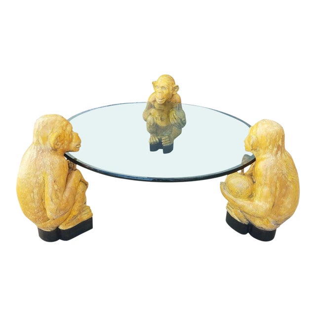 1970s Vintage Italian Monkey Glass Coffee Table Chairish