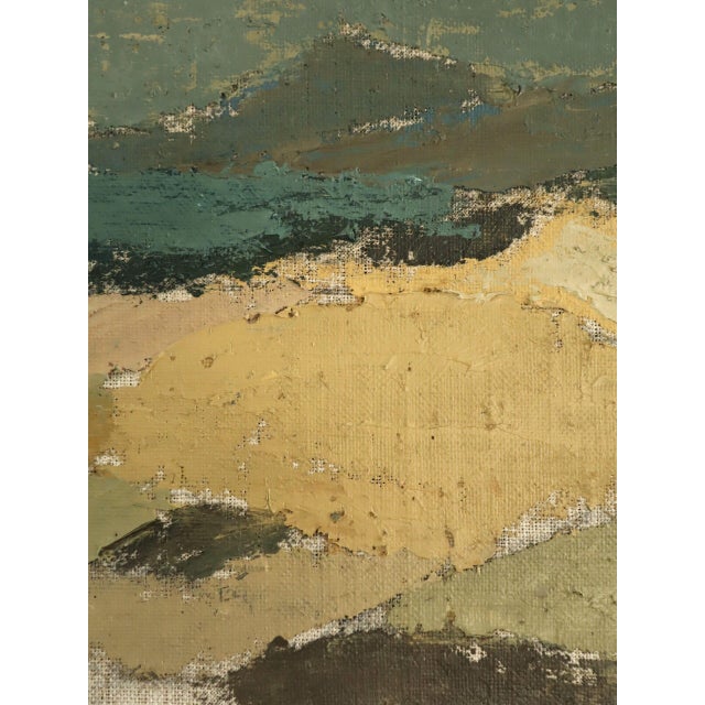 1965 Mid-Century Modern 'Coastal Fields' Vintage Swedish Original Landscape Oil Painting, Framed For Sale - Image 12 of 13