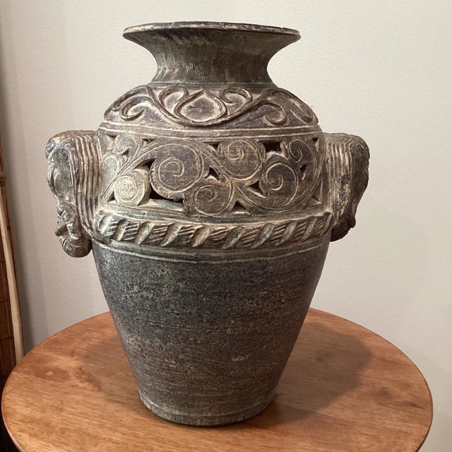 Vintage Terracotta Finish Bronze Color Elephant Head Asian Motifs For Sale - Image 13 of 13