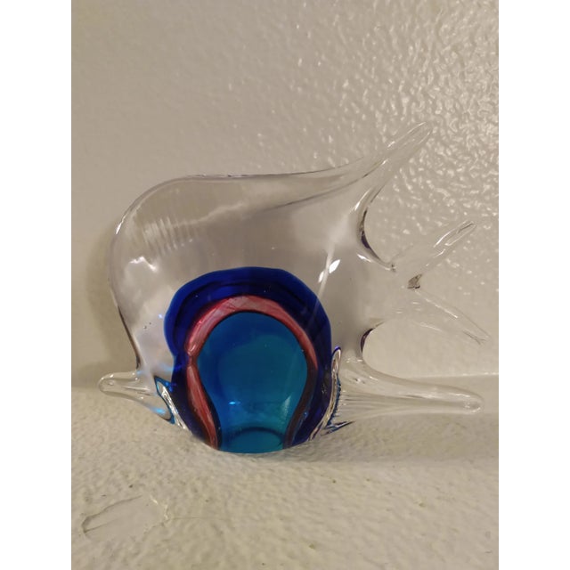 Glass Murano Tropical Angelfish Hand Blown Glass Art Sculpture For Sale - Image 7 of 7