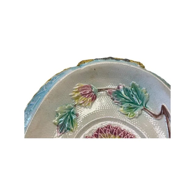 Late 19th Century Late 19th Century Majolice Floral "Eat to Live..." Bread Plate For Sale - Image 5 of 7