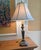 Stiffel Neoclassical Cast Metal Table Lamp Pair With Stiffel Shades For Sale - Image 4 of 6