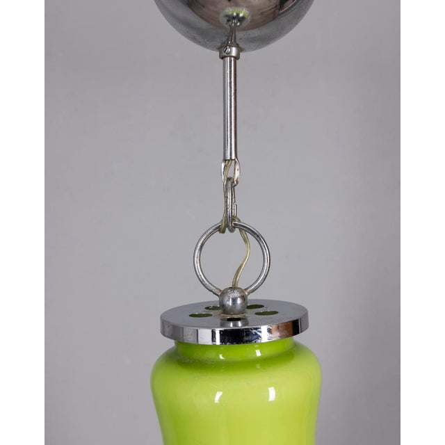 Vintage Italian Green Glass Pendant Lamp, 1970s For Sale - Image 9 of 10