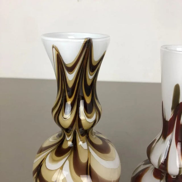 1970s Vintage Multicolored Opaline Florence Vases, Italy, 1970s, Set of 4 For Sale - Image 5 of 14