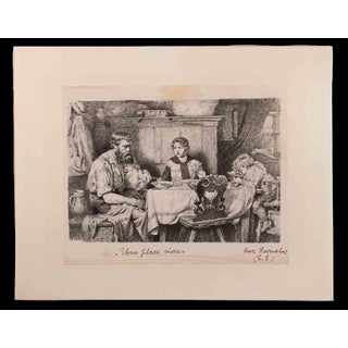 Edward Rosenthal, Une Place Vide, Etching, Late 19th Century For Sale