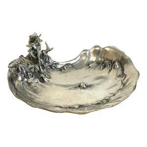 Early 20th Century Art Nouveau Frog Motif Dish/ Vide-Poche by Achile Gamba-Wmf