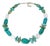 1990s Vintage Southwestern Navajo Barse Sterling, Faux Turquoise Nugget & Lucite Beaded Necklace - 16” For Sale
