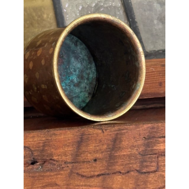 19th Century Antique 19thC India Ganga Jamuna Copper Brass Inlay Cup For Sale - Image 5 of 9