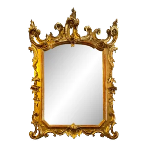 19th Century Baroque Style Carved Gold Gilt Mirror Lombardo Veneto circa 1810