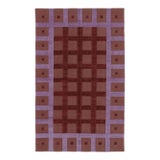 Rug & Kilim’s Indian Dhurrie Rug in Red and Purple Geometric Pattern For Sale