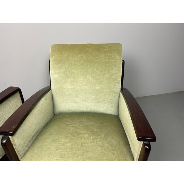 Wood Art Deco Dutch Lounge Chairs attributed to Pander & Zonen, the Hague, 1930s, Set of 2 For Sale - Image 7 of 13