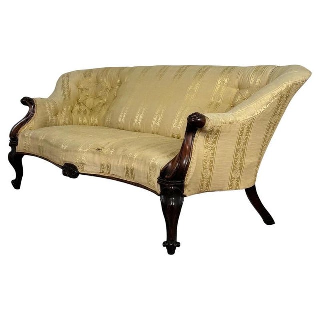 19th Century English Mahogany Settee For Sale - Image 9 of 15