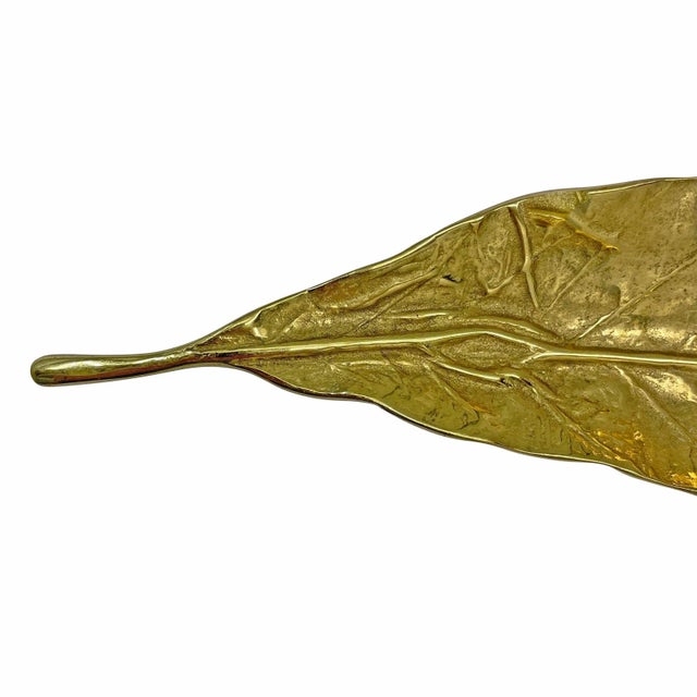 Vintage Brass Tobacco Leaf Dishes - A Pair For Sale - Image 10 of 12