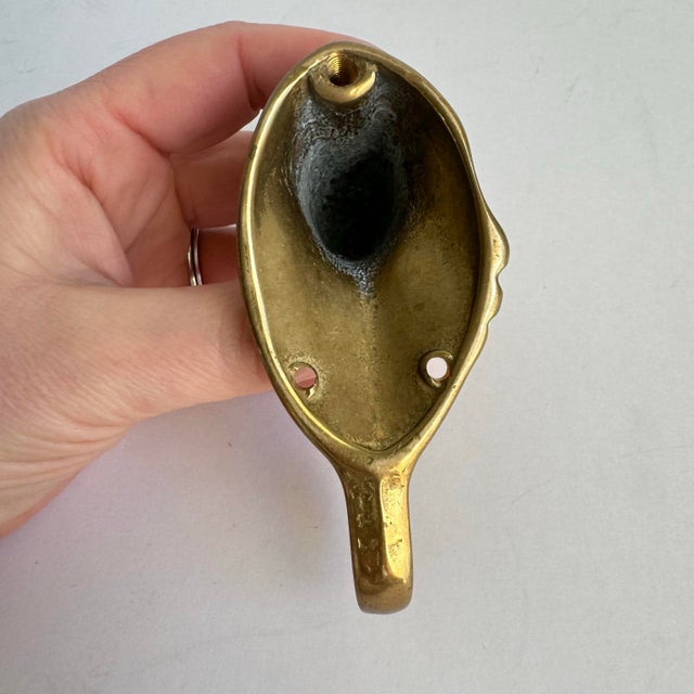 1970s Mid Century Brass Horse Head Wall Hook Western Equestrian For Sale - Image 5 of 5