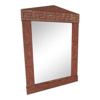 Vintage Maitland Smith Style Travertine Stone Mirror For Sale