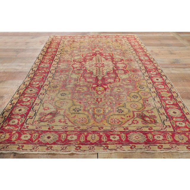 Tan Vintage Turkish Sivas Rug, 04'05 X 06'11 For Sale - Image 8 of 10