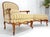 Carved Cherry Frame Stripe Upholstery Lounge Chair w/ Matching Ottoman MINT For Sale - Image 11 of 12