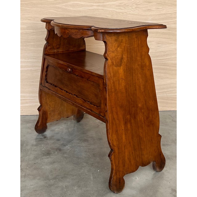 Brown Early 20th Fall Front Door Rustic Console Table With Shelve For Sale - Image 8 of 12