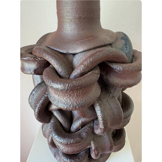 Very unique danish vintage pottery table lamp/ lamp foot, handmade in the 1960, signed. There is another white one...