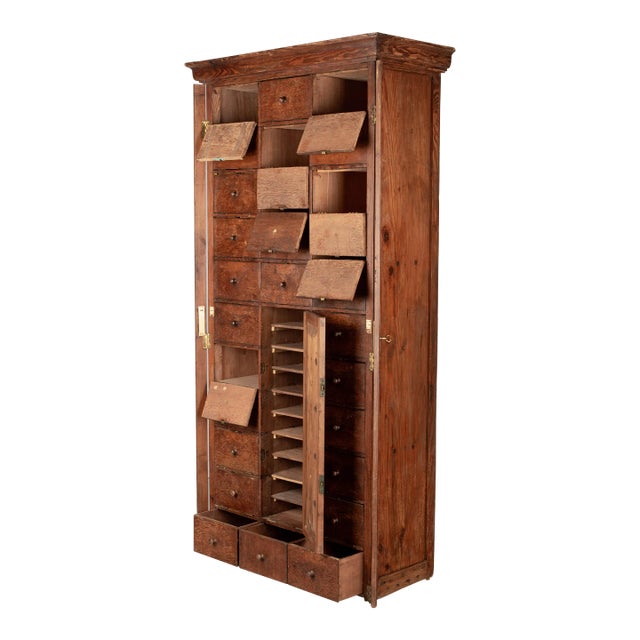 Rustic French Cartonnier, or Cabinet With Compartments For Sale
