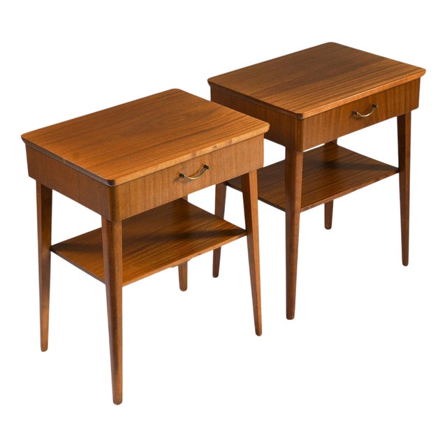 Swedish Modern Bedside Tables, 1940s, Set of 2 For Sale