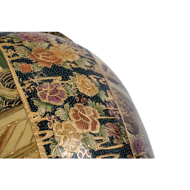 Vintage Satsuma-Style Porcelain Fishbowl Planter For Sale - Image 9 of 11