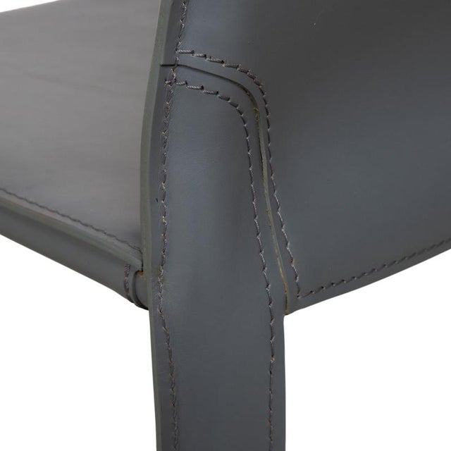 CAB 413 Chairs in Grey Leather by Mario Bellini for Cassina, Set of 8 For Sale - Image 10 of 18