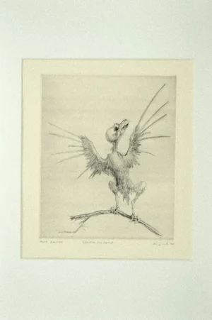 Leo Guida, Bird on the Branch, Original Etching on Paper, 1972
