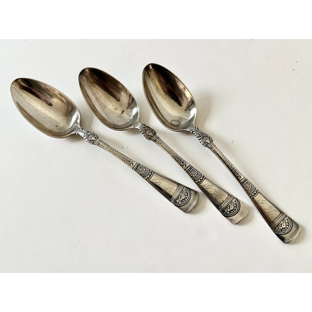 Silver 1880s Gorham "Empress" Sterling Silver Aesthetic Movement Spoons - Set of 3 For Sale - Image 8 of 8