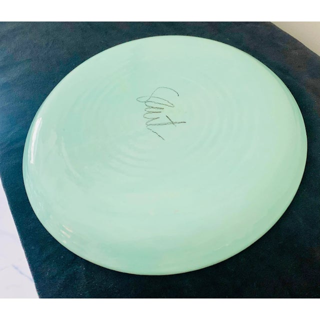 Vintage Susan Painter’ Pink Pie Cake Dish Plate Serving Platter Pottery ‘Pineapples Design Studio Artist Signed For Sale In Miami - Image 6 of 10