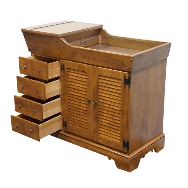 Ethan Allen Heirloom Nutmeg Maple Colonial Early American 40" Four Drawer Dry Sink Buffet 10-1605 For Sale - Image 11 of 16