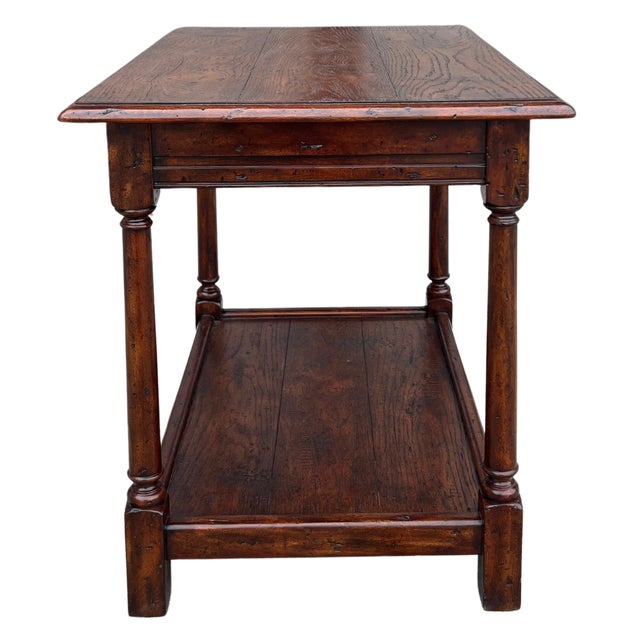 English Theodore Alexander Mahogany Side Table For Sale - Image 3 of 6