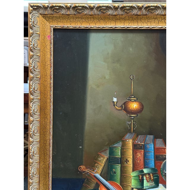 Heather European Still Life Oil Painting, Signed For Sale In San Francisco - Image 6 of 12