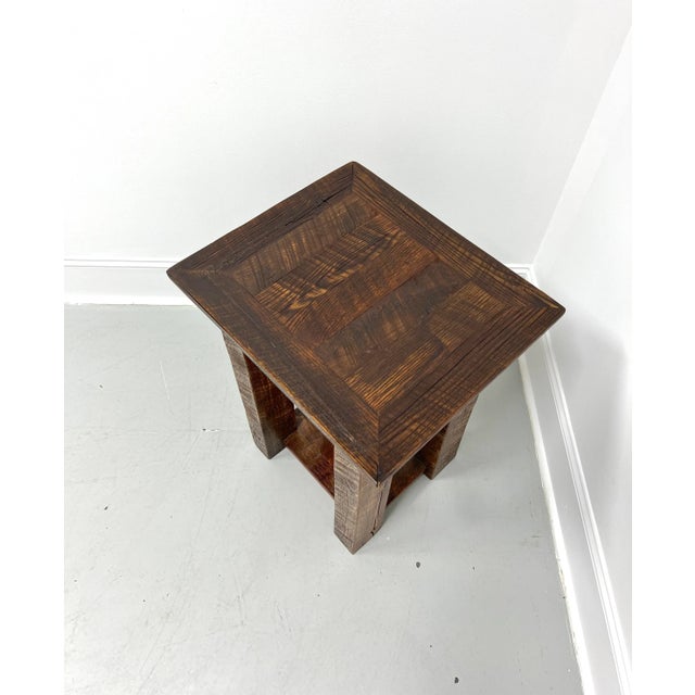 Vintage 20th Century Benchmade Oak Rustic Accent Table For Sale In Charlotte - Image 6 of 9