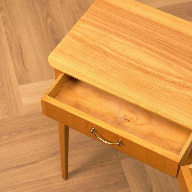 Wood Swedish Bedside Tables in Elm and Beech from Björkås Möbelfabrik, 1950s, Set of 2 For Sale - Image 7 of 11