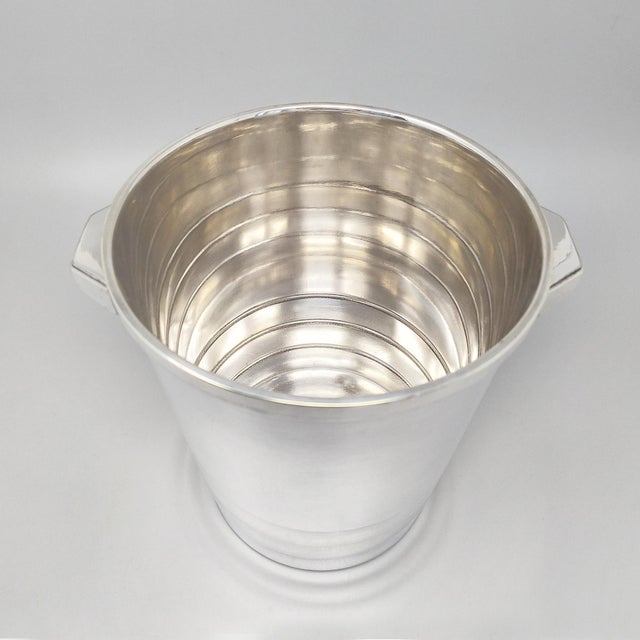 Art Deco Silver-Plated Champagne Bucket by Luc Lanel for Christofle Gallia Collection, France, 1930 For Sale - Image 7 of 9